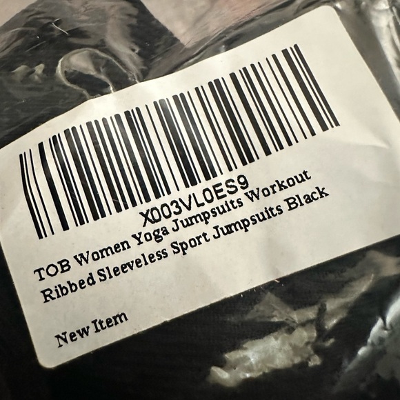 🆕 TOB Women Ribbed Sleeveless Yoga Jumpsuit Size Small - Picture 4 of 9